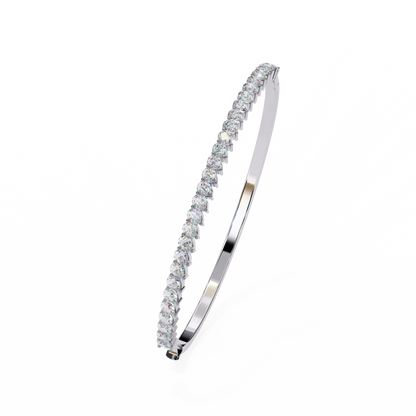 Baguette Diamond Half Tennis Bangle