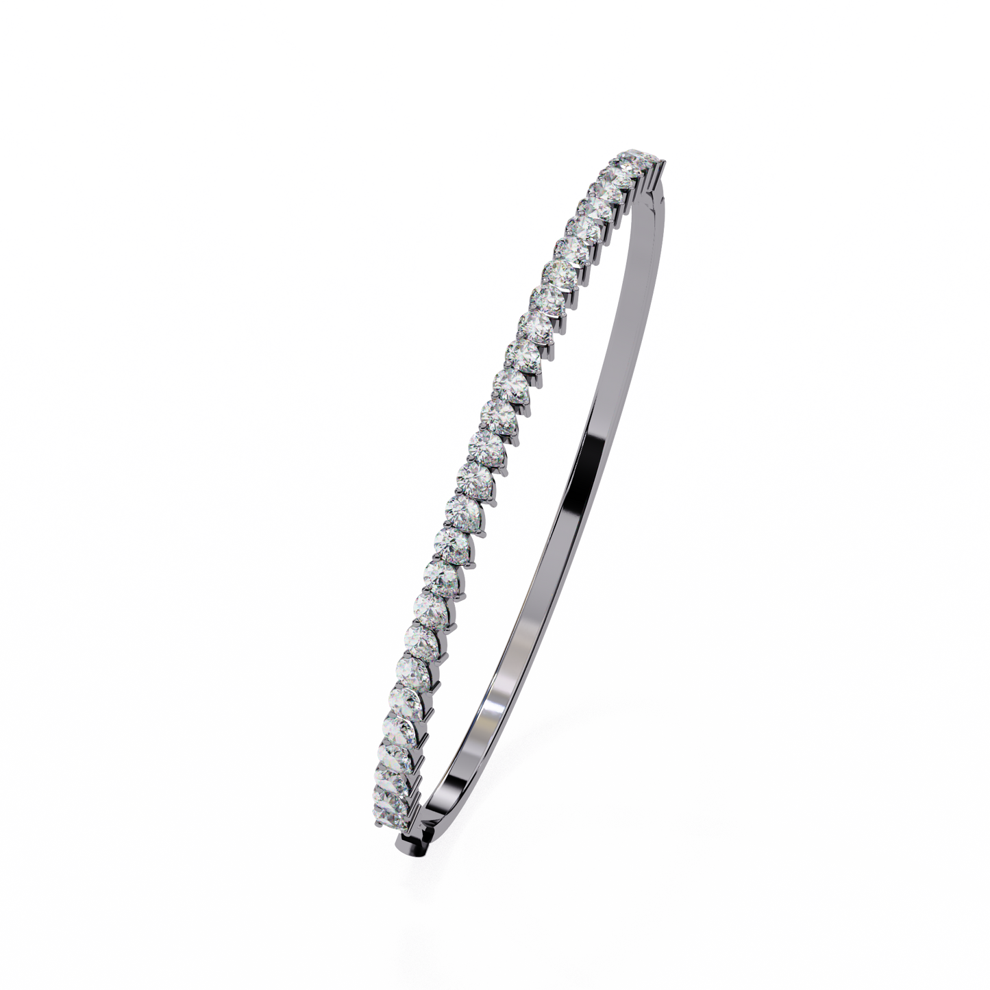 Baguette Diamond Half Tennis Bangle