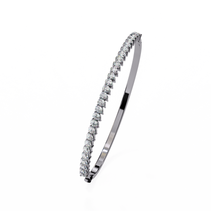 Baguette Diamond Half Tennis Bangle