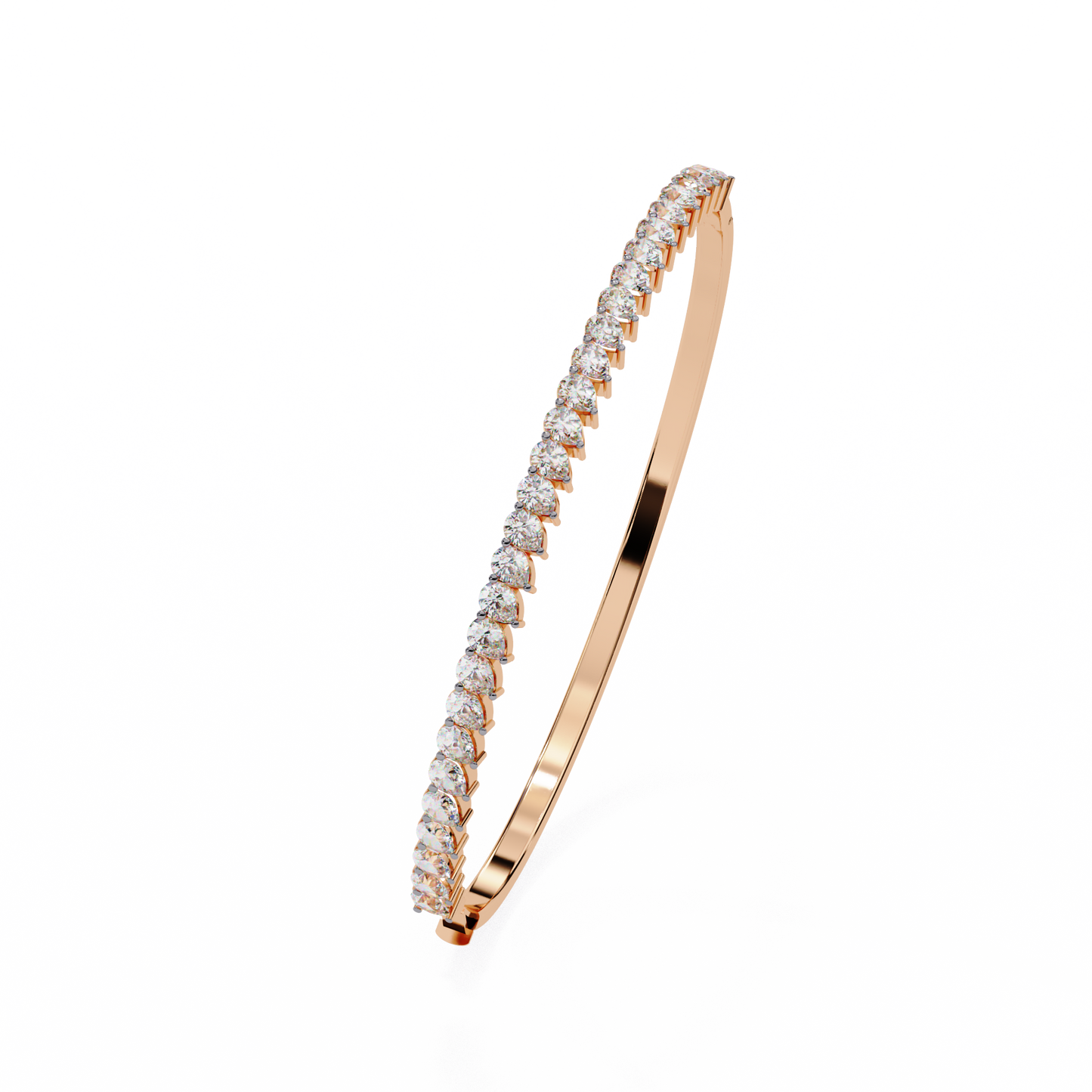 Baguette Diamond Half Tennis Bangle