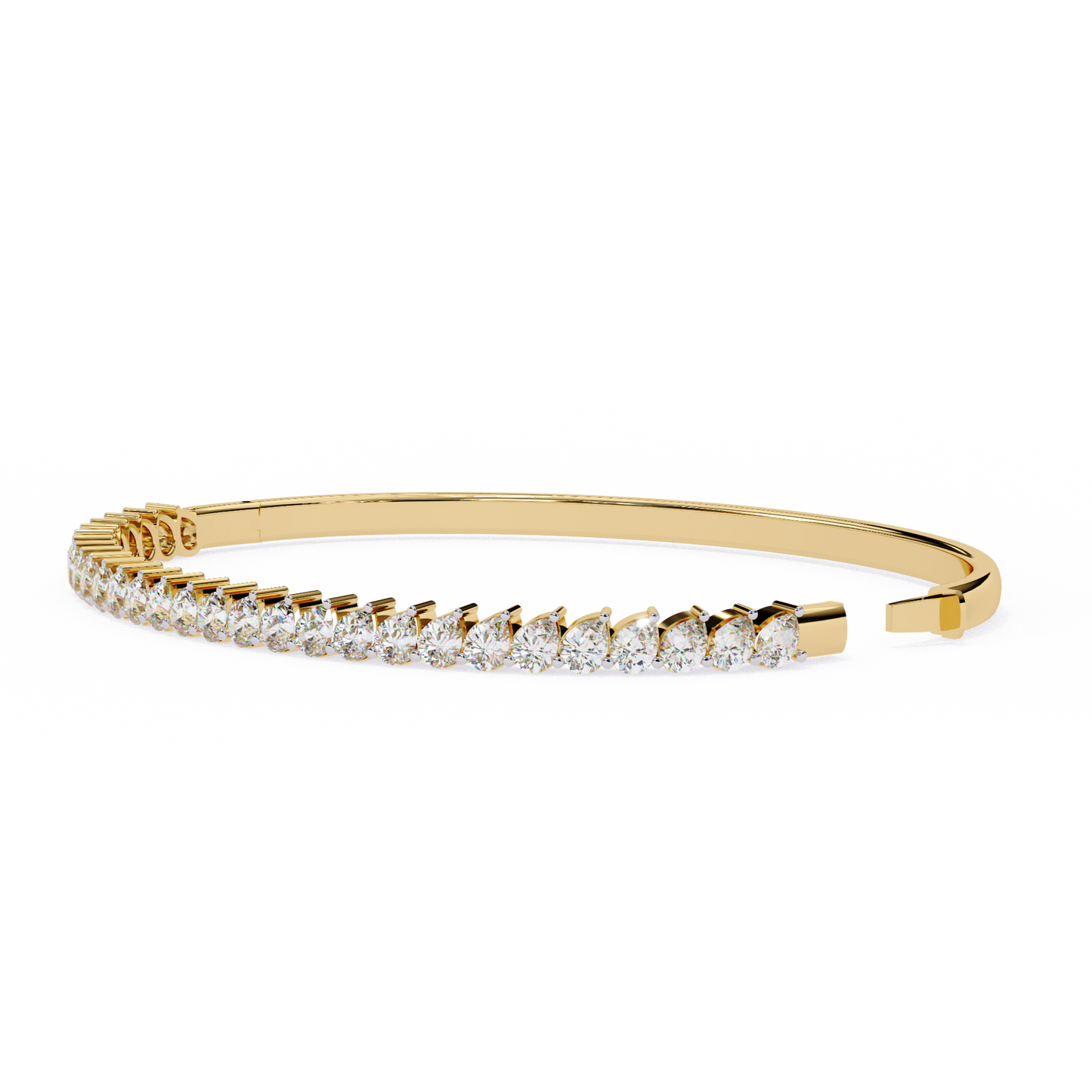 Baguette Diamond Half Tennis Bangle