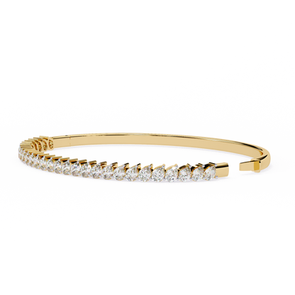 Baguette Diamond Half Tennis Bangle