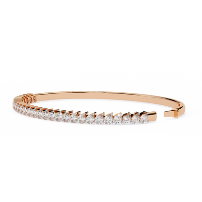 Baguette Diamond Half Tennis Bangle