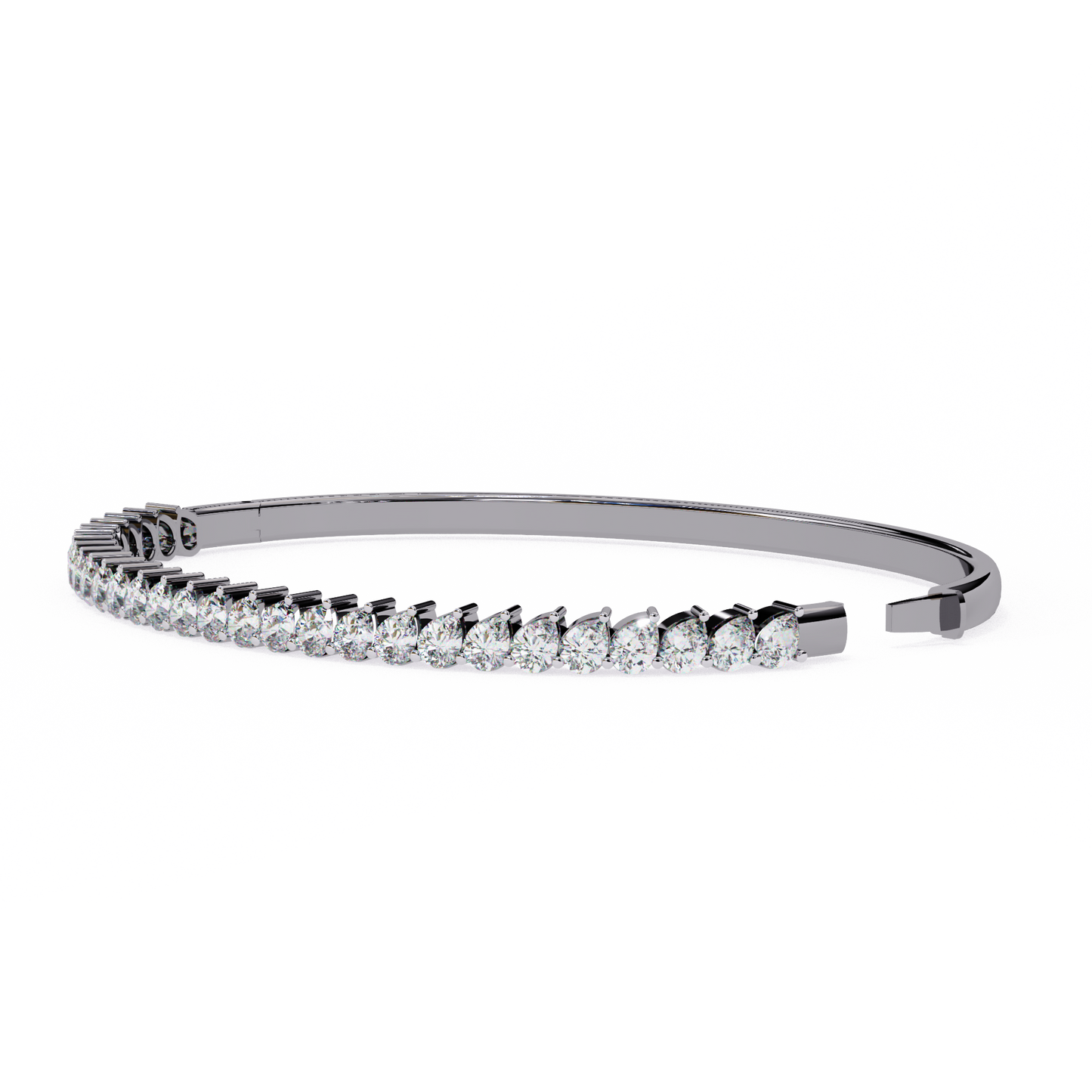 Baguette Diamond Half Tennis Bangle