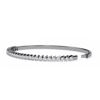 Baguette Diamond Half Tennis Bangle