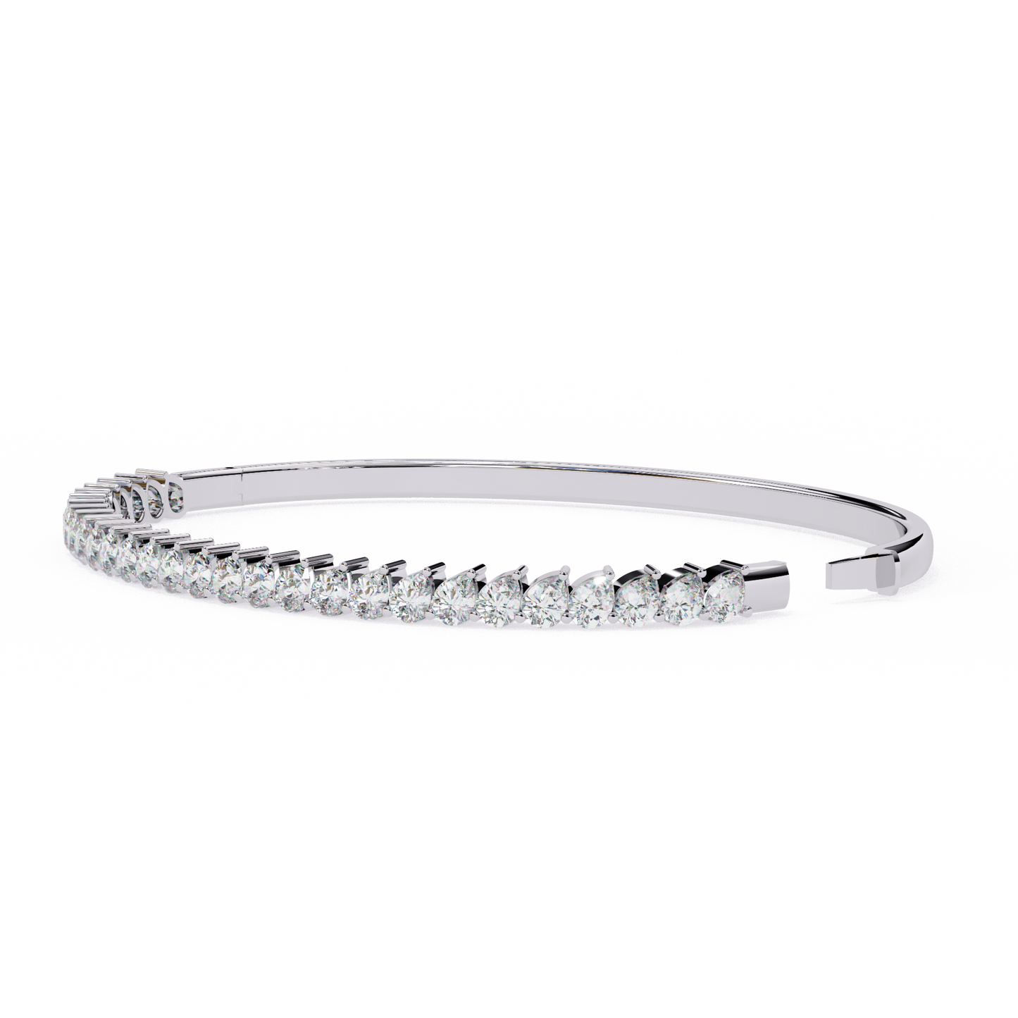 Baguette Diamond Half Tennis Bangle