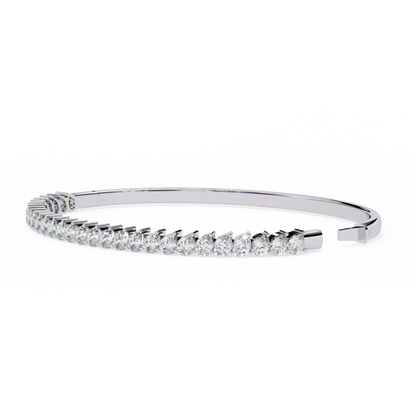 Baguette Diamond Half Tennis Bangle