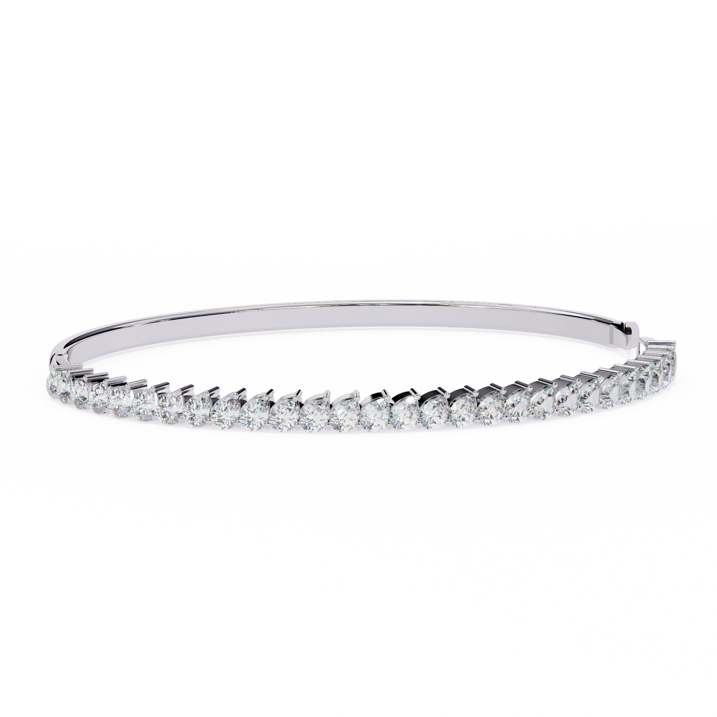 Baguette Diamond Half Tennis Bangle