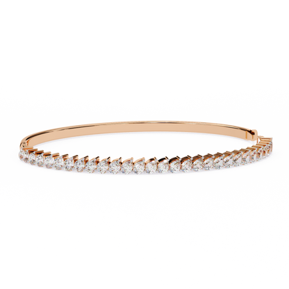 Baguette Diamond Half Tennis Bangle