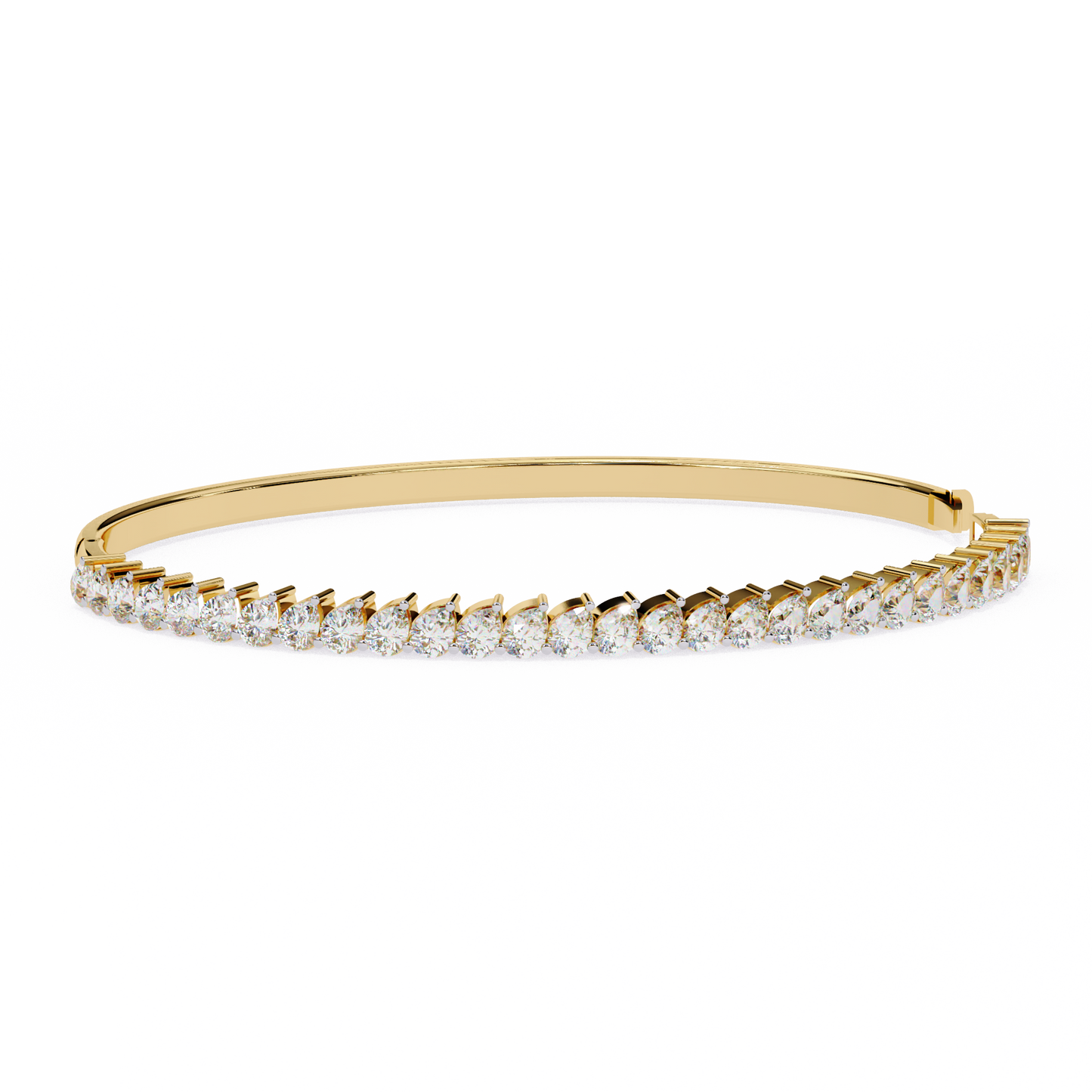 Baguette Diamond Half Tennis Bangle