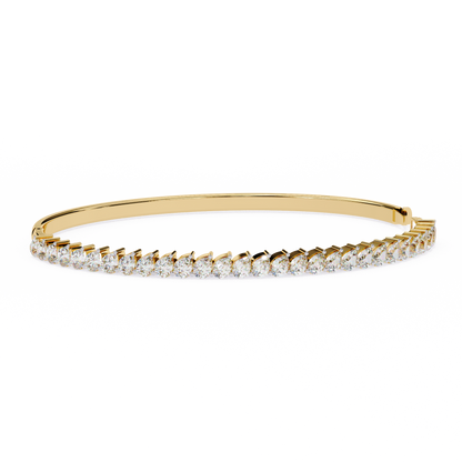 Baguette Diamond Half Tennis Bangle