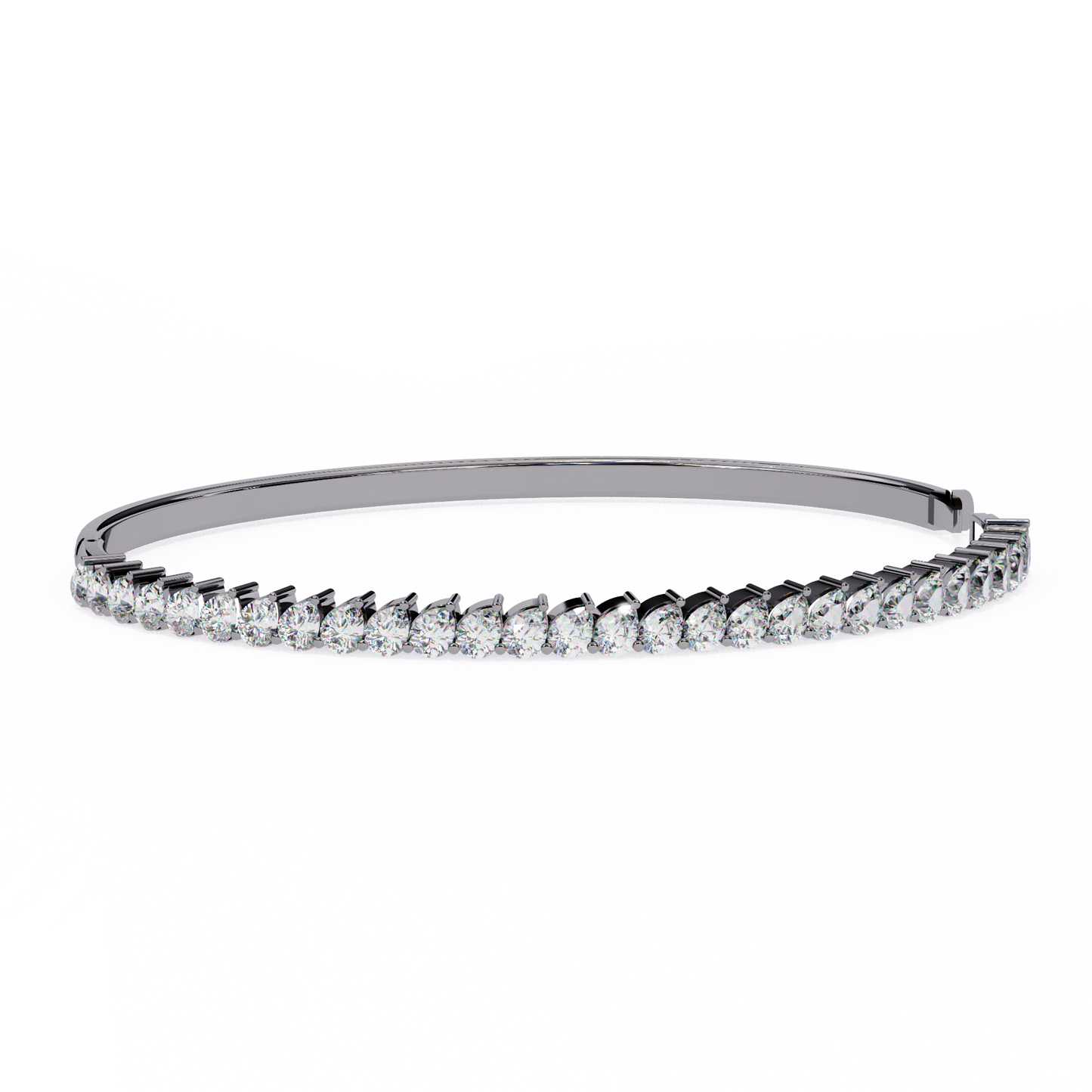Baguette Diamond Half Tennis Bangle