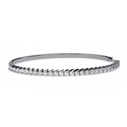 Baguette Diamond Half Tennis Bangle