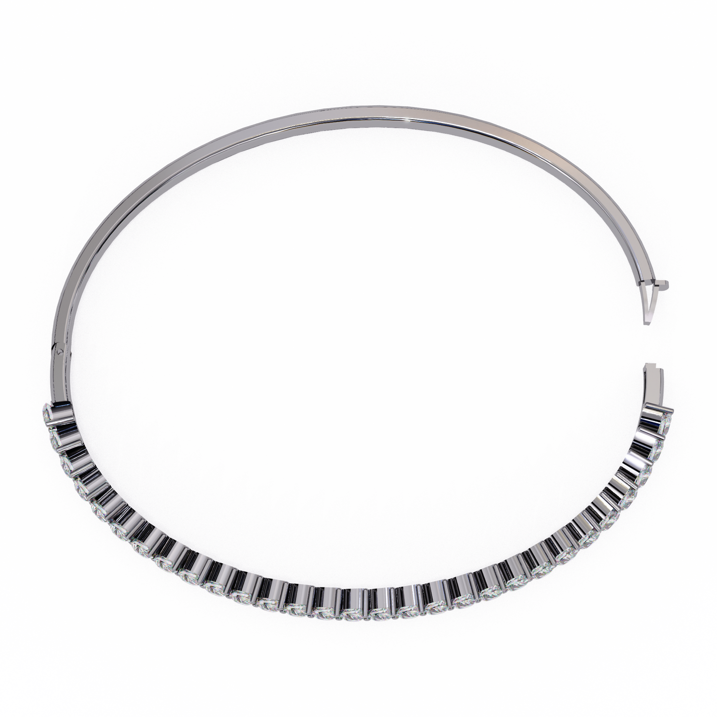 Baguette Diamond Half Tennis Bangle