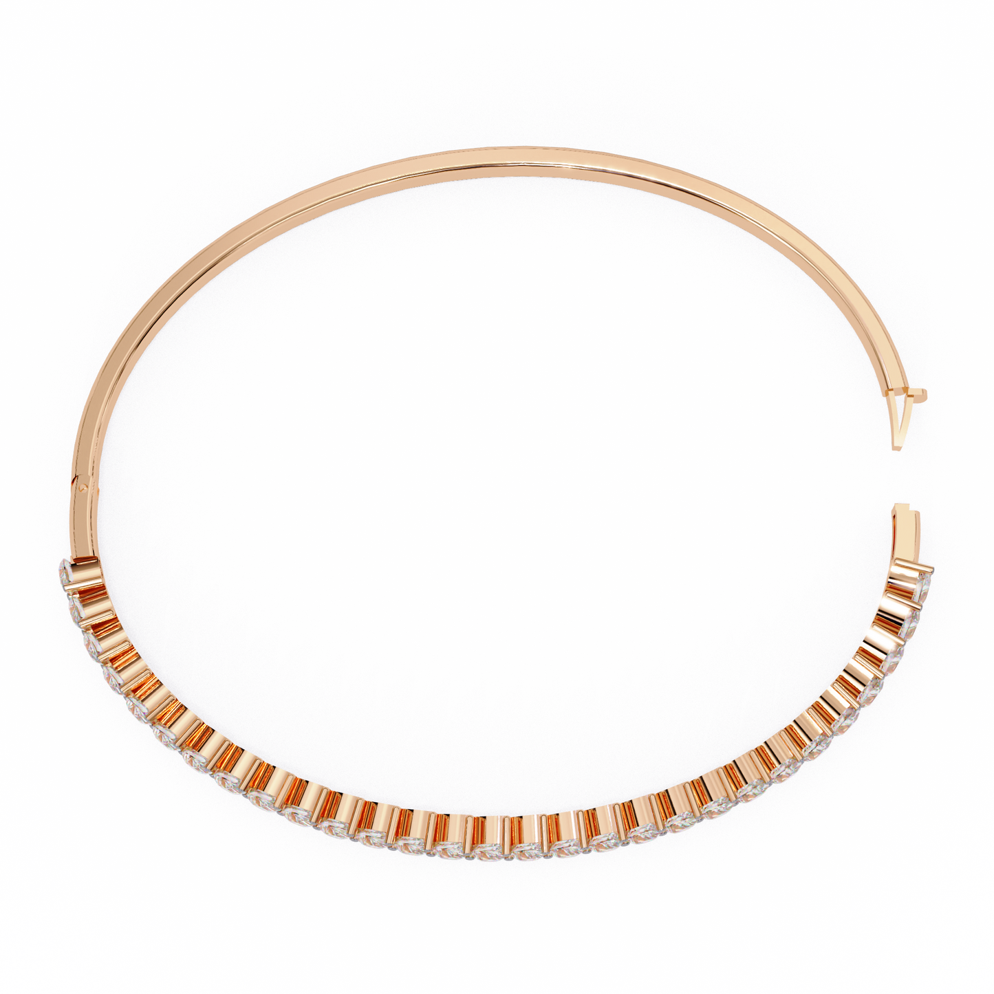Baguette Diamond Half Tennis Bangle