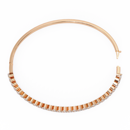 Baguette Diamond Half Tennis Bangle