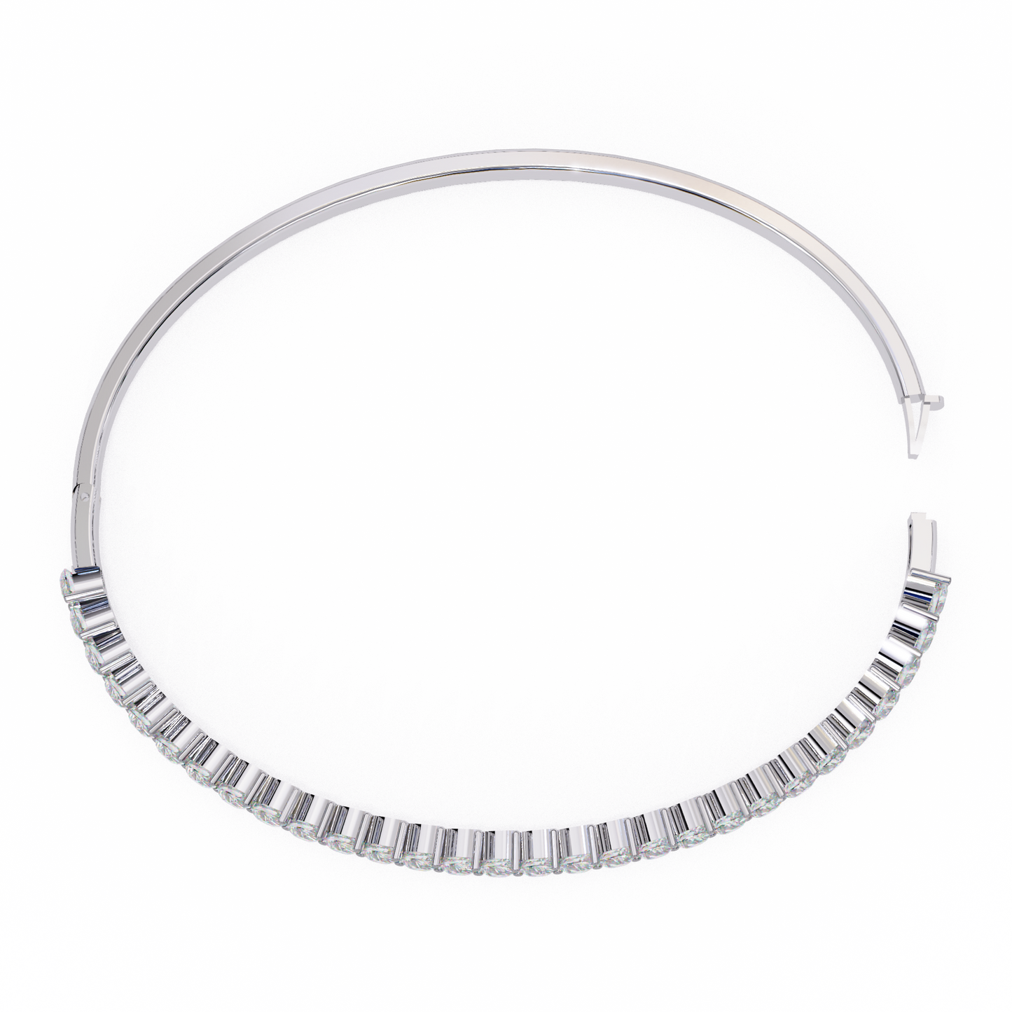 Baguette Diamond Half Tennis Bangle