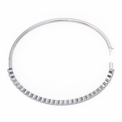 Baguette Diamond Half Tennis Bangle