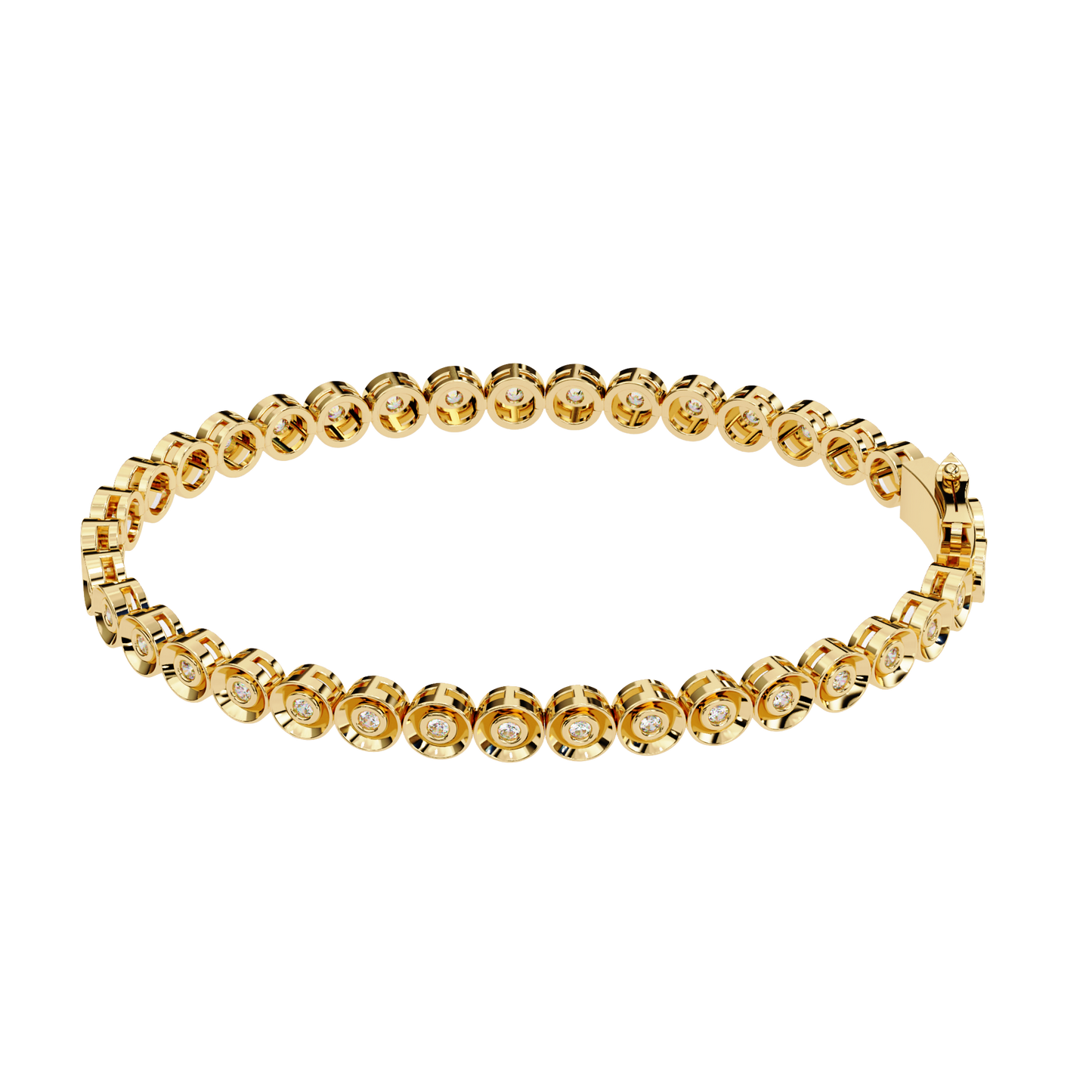 Classic Bezel-Set Diamond Tennis Bracelet