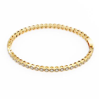 Hexa Link Diamond Tennis Bracelet