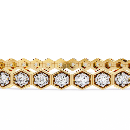 Hexa Link Diamond Tennis Bracelet