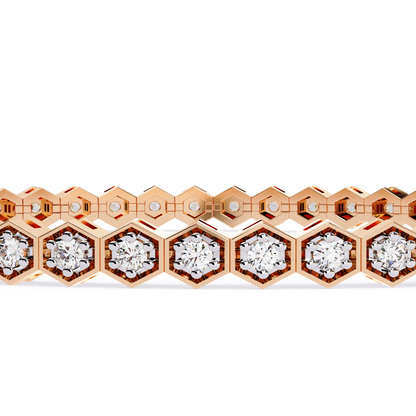 Hexa Link Diamond Tennis Bracelet