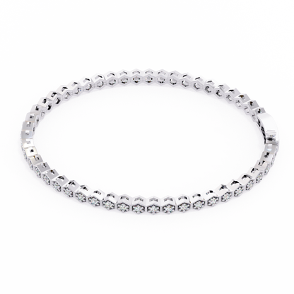 Hexa Link Diamond Tennis Bracelet