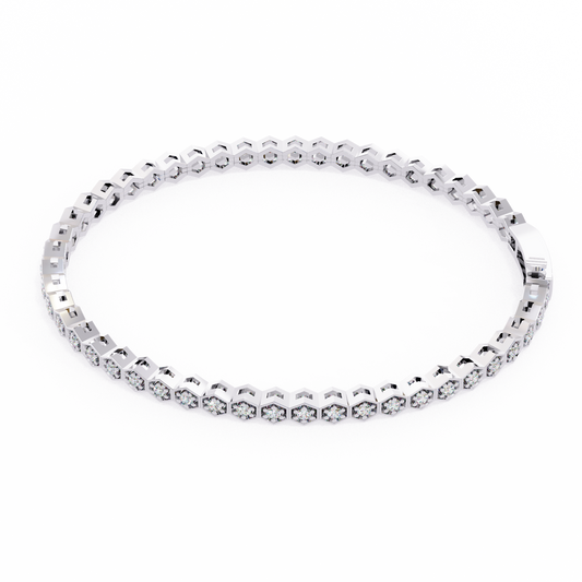 Hexa Link Diamond Tennis Bracelet