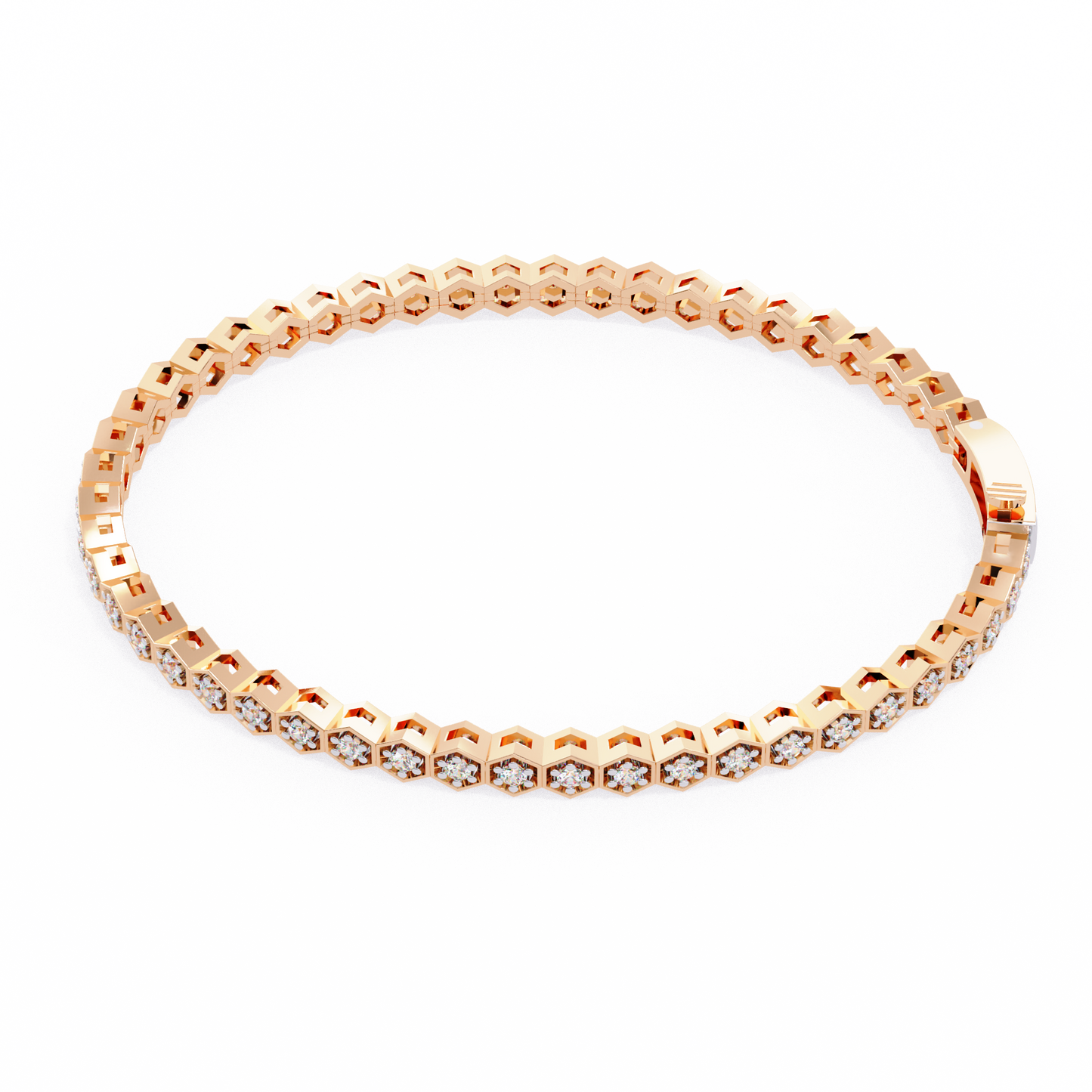 Hexa Link Diamond Tennis Bracelet