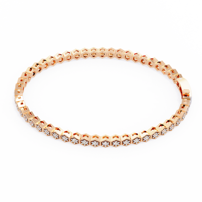 Hexa Link Diamond Tennis Bracelet