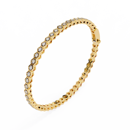 Hexa Link Diamond Tennis Bracelet