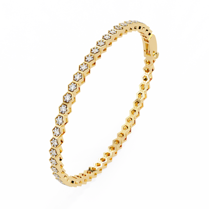 Hexa Link Diamond Tennis Bracelet