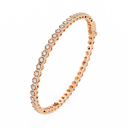 Hexa Link Diamond Tennis Bracelet