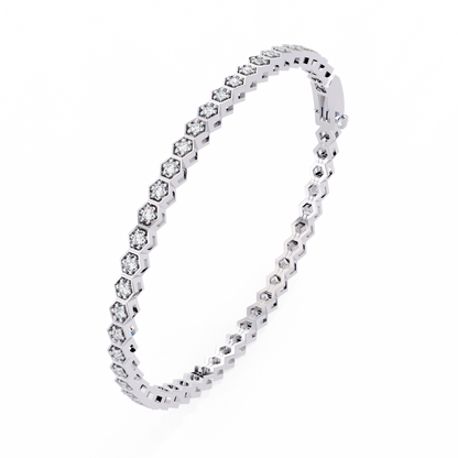 Hexa Link Diamond Tennis Bracelet