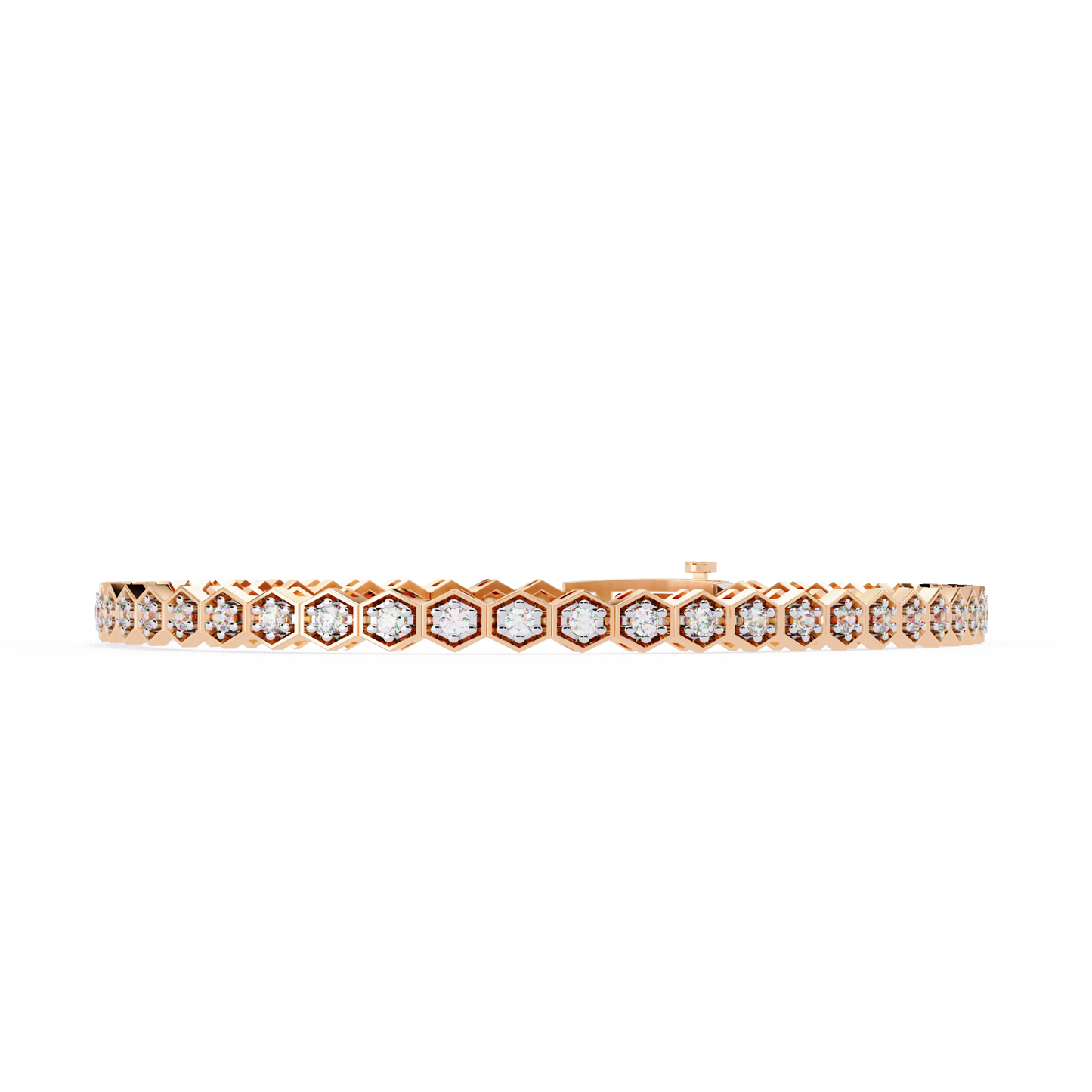 Hexa Link Diamond Tennis Bracelet
