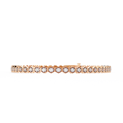 Hexa Link Diamond Tennis Bracelet