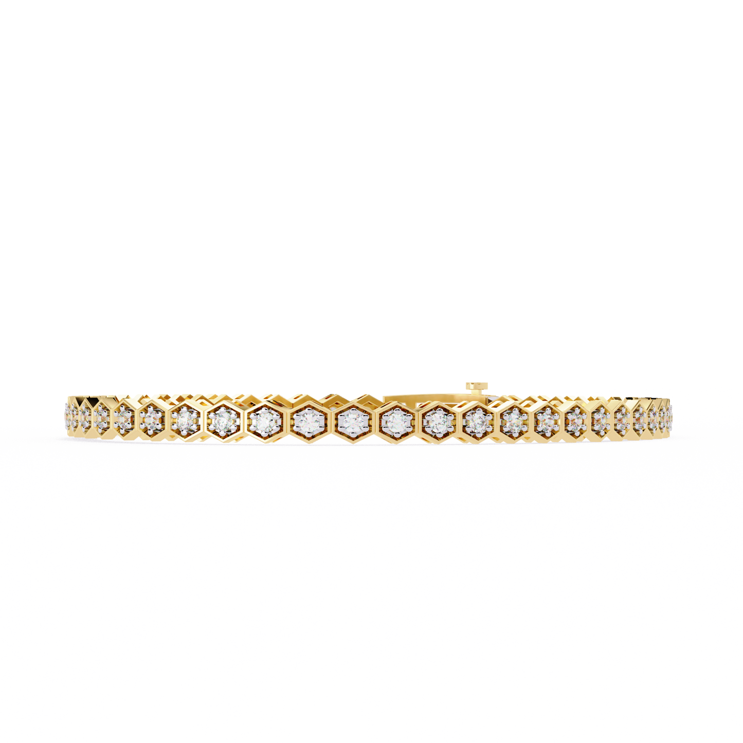 Hexa Link Diamond Tennis Bracelet