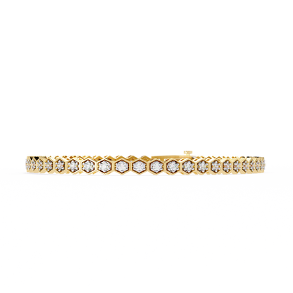 Hexa Link Diamond Tennis Bracelet
