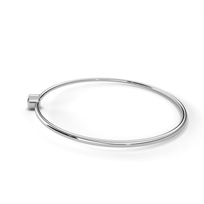Minimalist Bezel Set Solitaire Diamond Bangle
