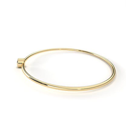 Minimalist Bezel Set Solitaire Diamond Bangle