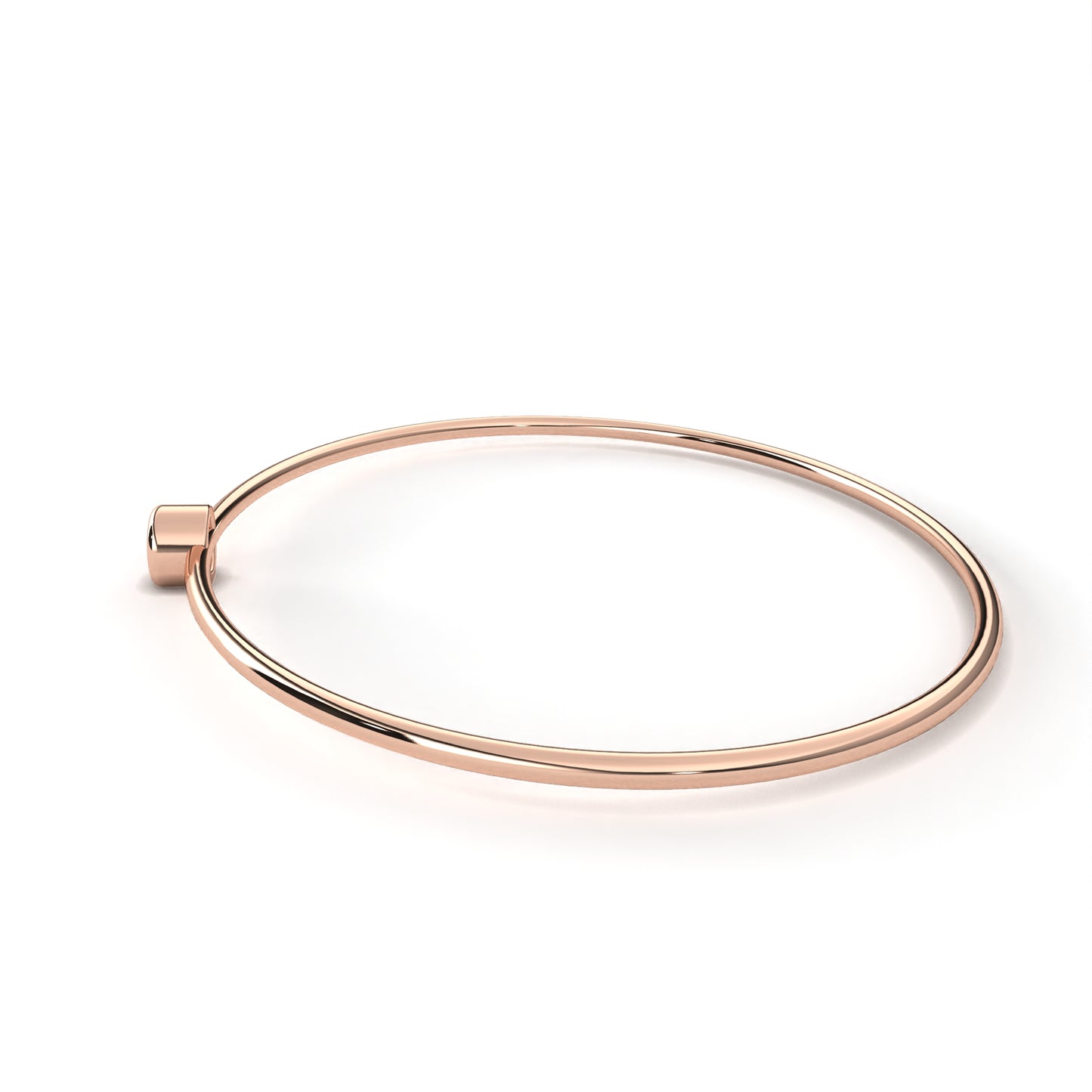 Minimalist Bezel Set Solitaire Diamond Bangle