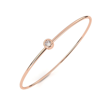 Minimalist Bezel Set Solitaire Diamond Bangle