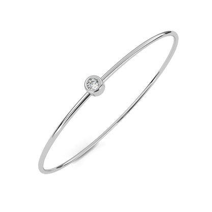 Minimalist Bezel Set Solitaire Diamond Bangle