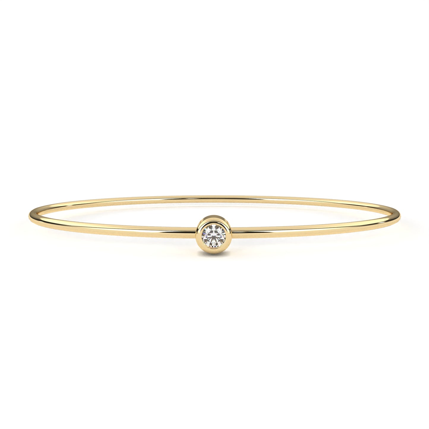 Minimalist Bezel Set Solitaire Diamond Bangle