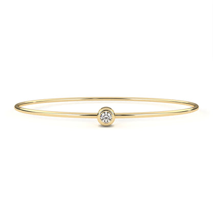 Minimalist Bezel Set Solitaire Diamond Bangle