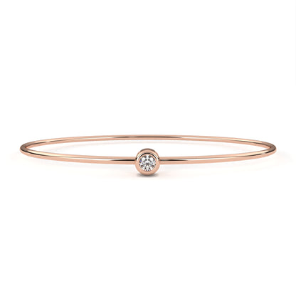 Minimalist Bezel Set Solitaire Diamond Bangle