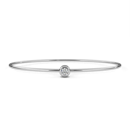 Minimalist Bezel Set Solitaire Diamond Bangle