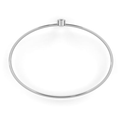 Minimalist Bezel Set Solitaire Diamond Bangle