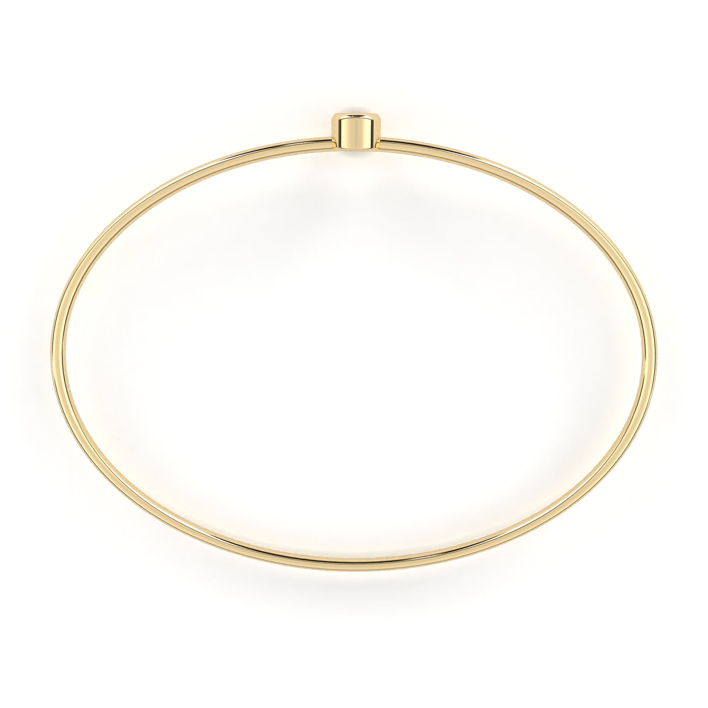 Minimalist Bezel Set Solitaire Diamond Bangle
