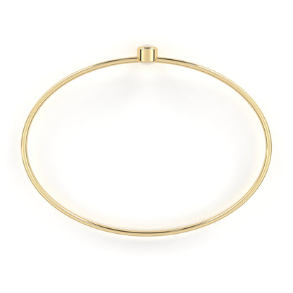 Minimalist Bezel Set Solitaire Diamond Bangle
